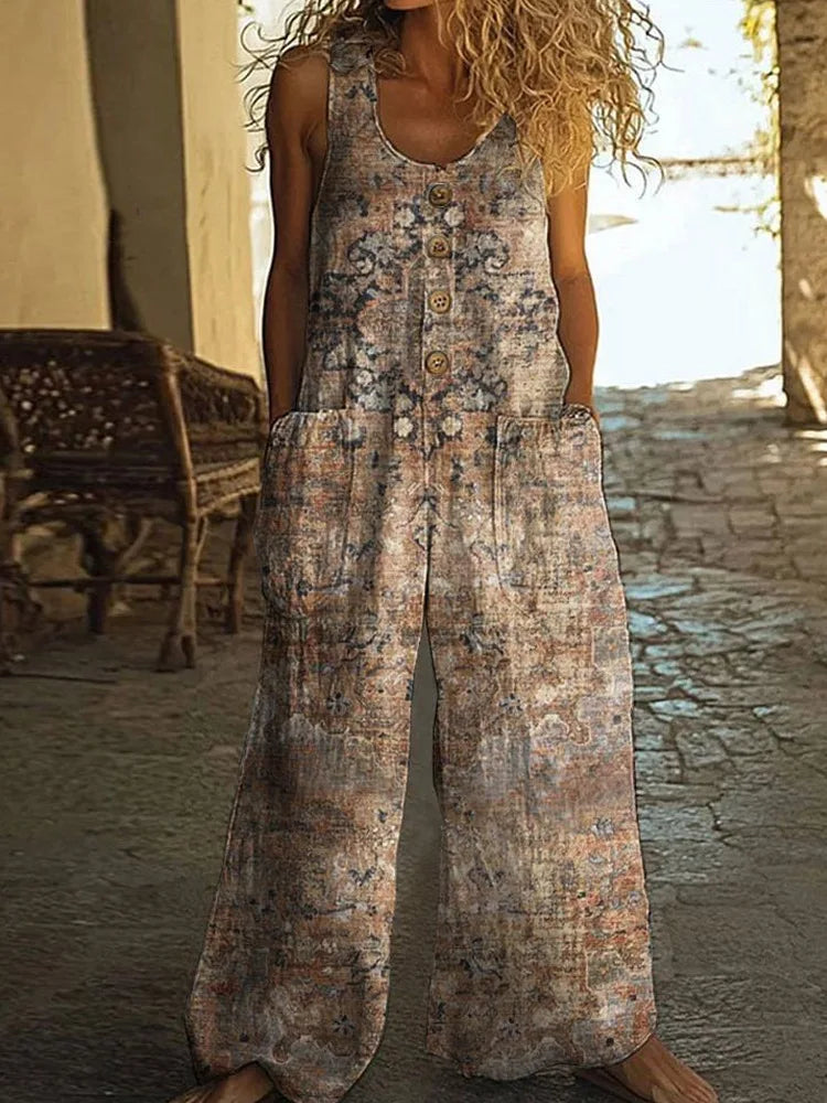 Selena Boho Floral Wide Leg Jumpsuit