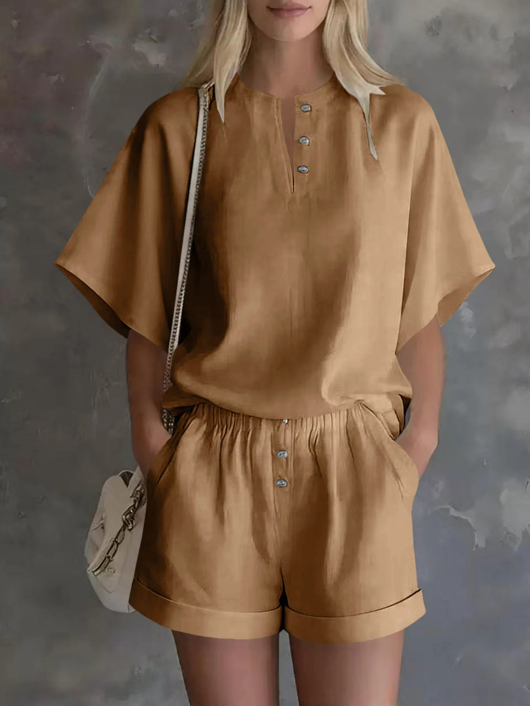 Solenne Short Sleeve Casual Two-Piece Set