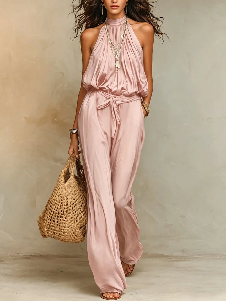 Rhea Halter Wide Leg Jumpsuit