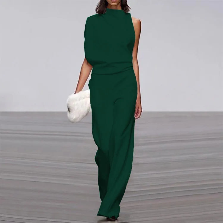 Valentina Draped One-Shoulder Jumpsuit