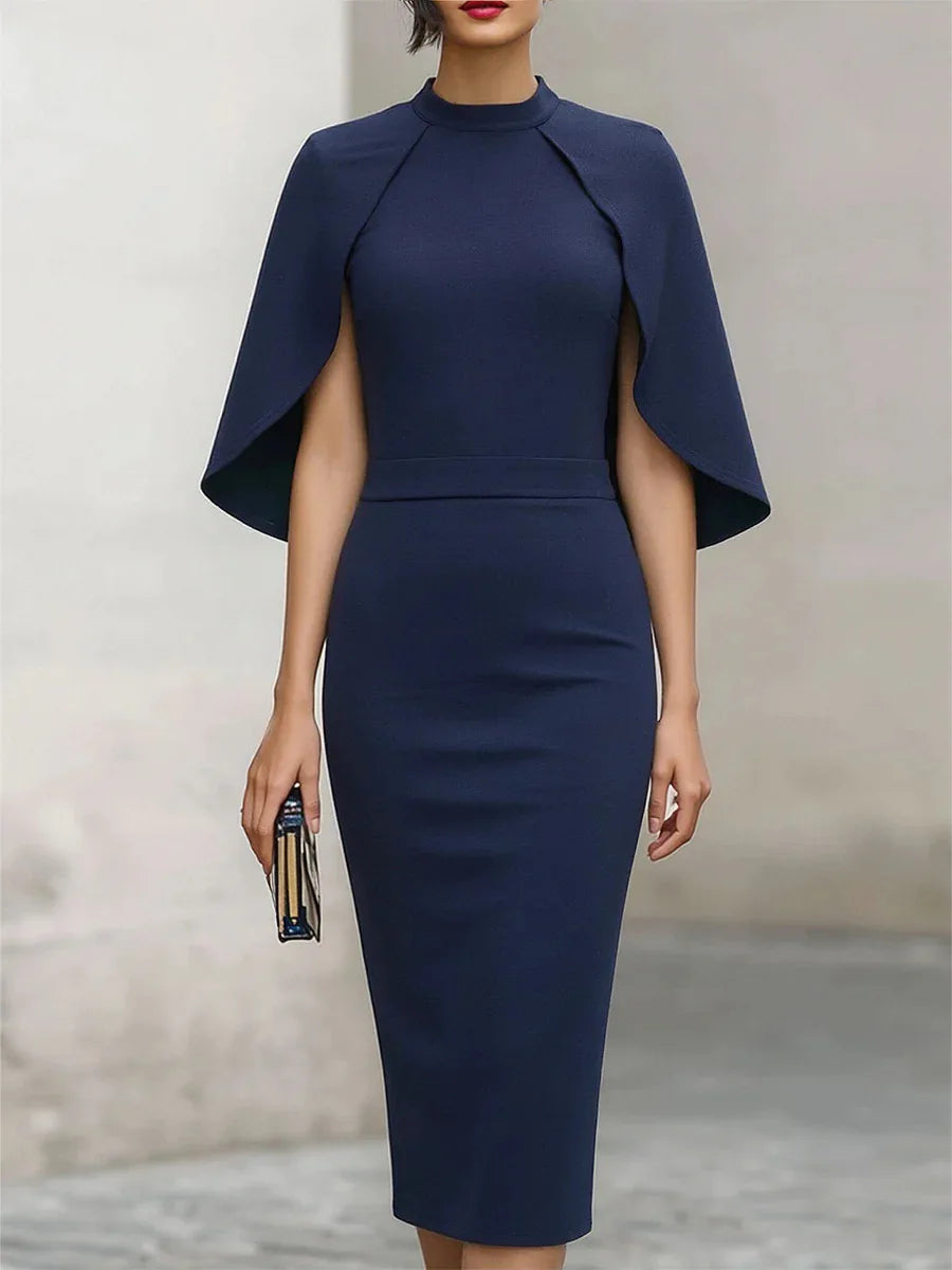 Daniella Cape Sleeve Semi Formal Dress