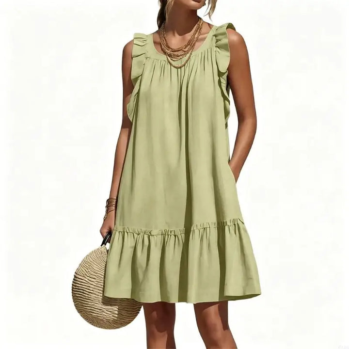 Maisie Ruffle Sleeve V Neck Mini Dress