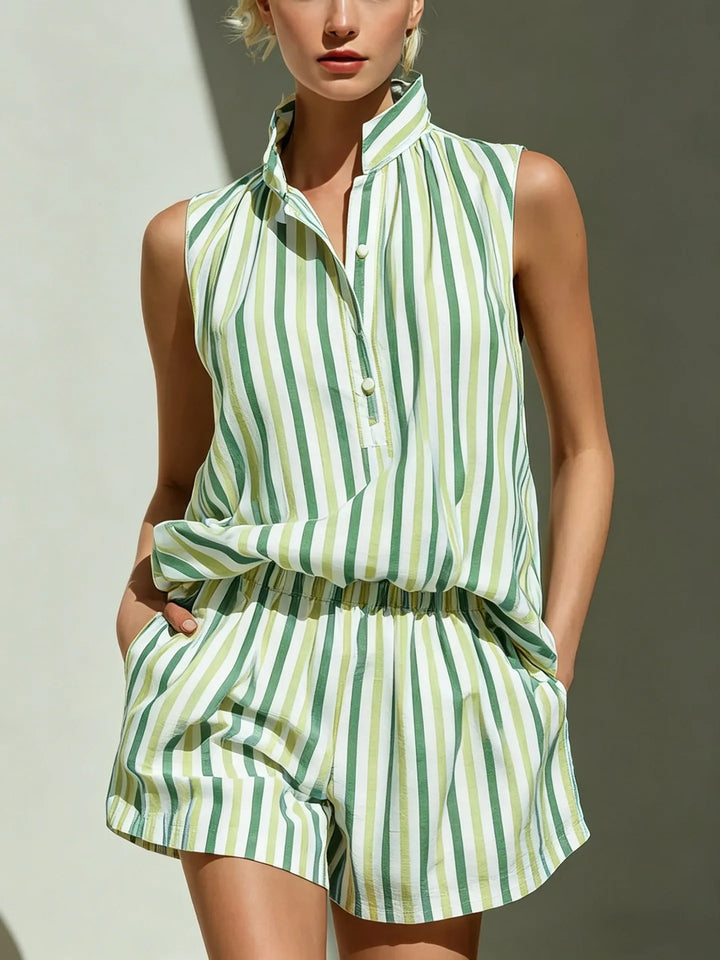 Maren Striped Vest And Shorts Co-Ord Set