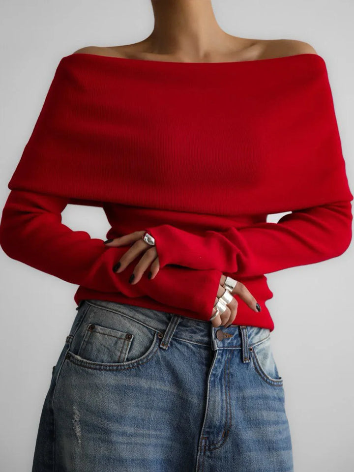 Eliza Foldover Neck Sweater