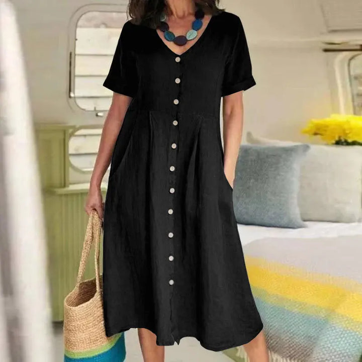 Taylor Button Front Midi Dress