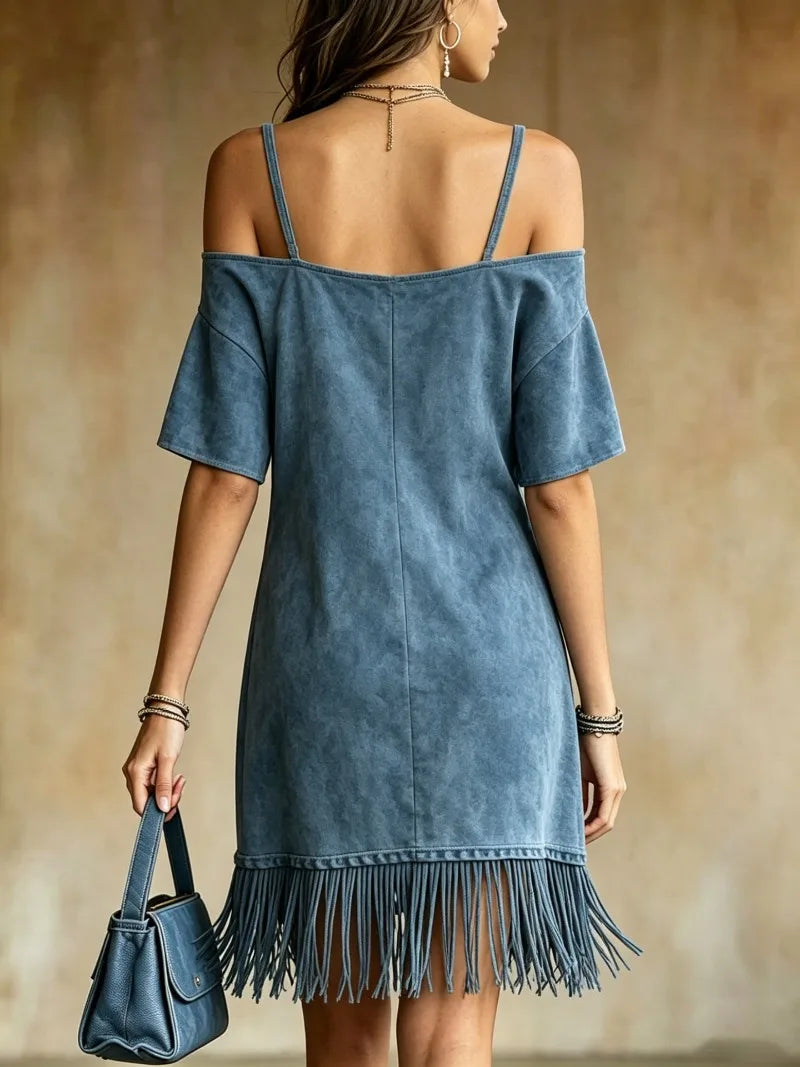 Jade Fringe Mini Dress