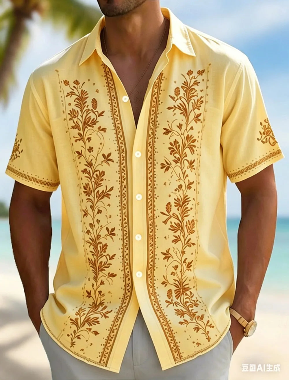 Declan Embroidered Vacation Shirt