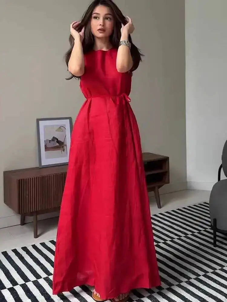 Winnie Waist Tie Maxi Dress