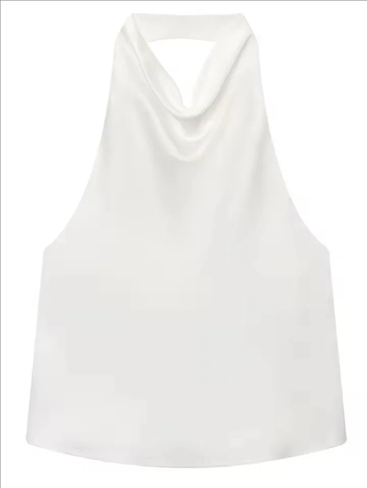 Isabelle Satin Halter Blouse