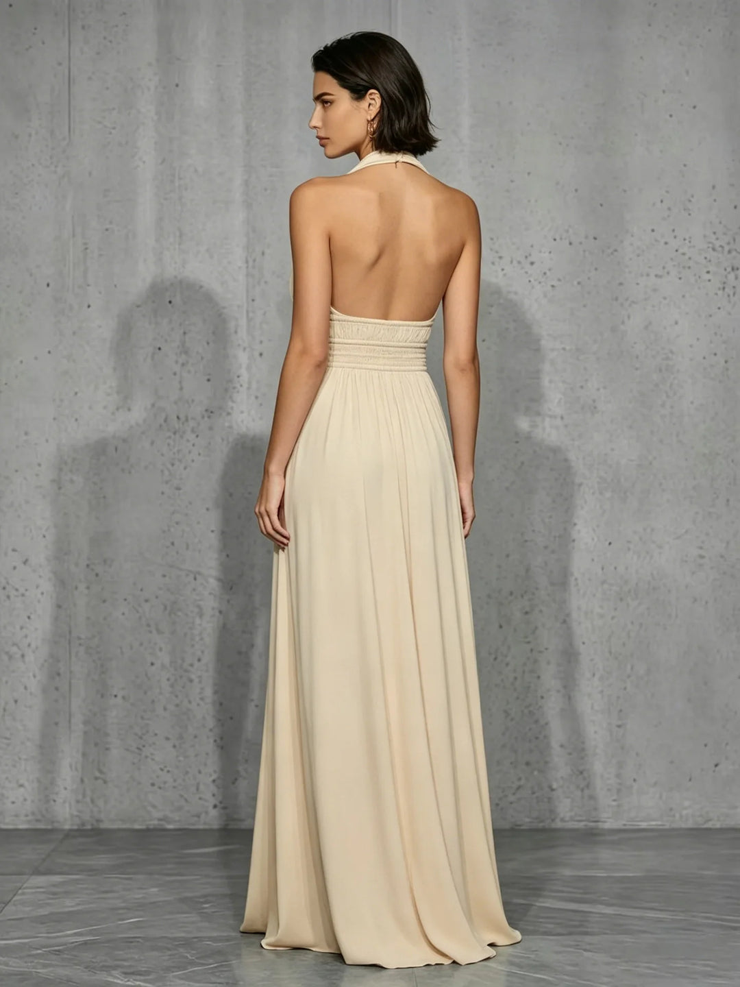 Valentina Elegant Halter Maxi Dress