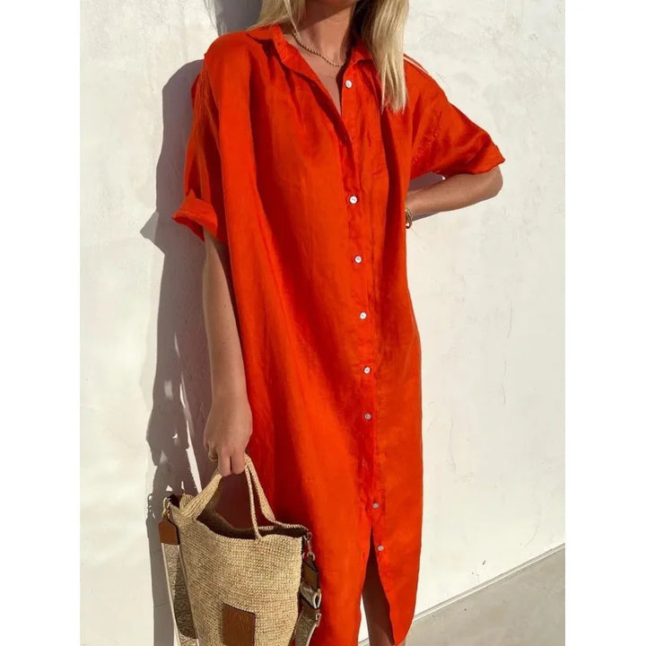 Brielle Button Front Midi Dress