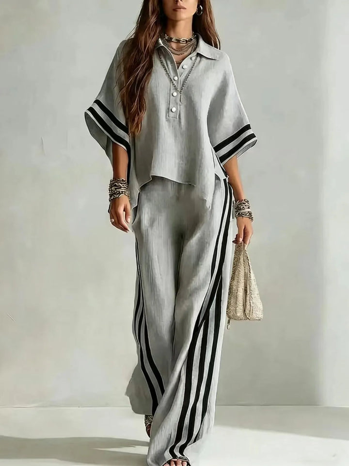 Marlena Striped Wide Leg Pant Set