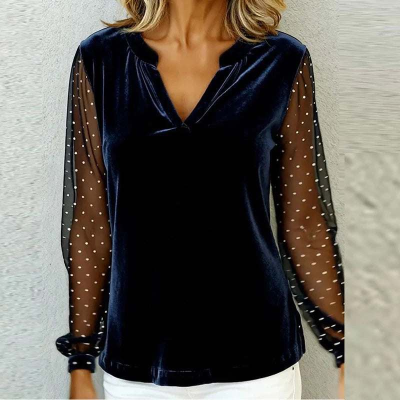 Evelina Sheer Sleeve Blouse