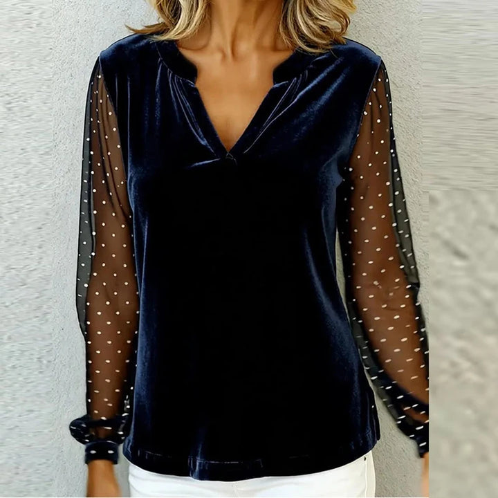 Evelina Sheer Sleeve Blouse