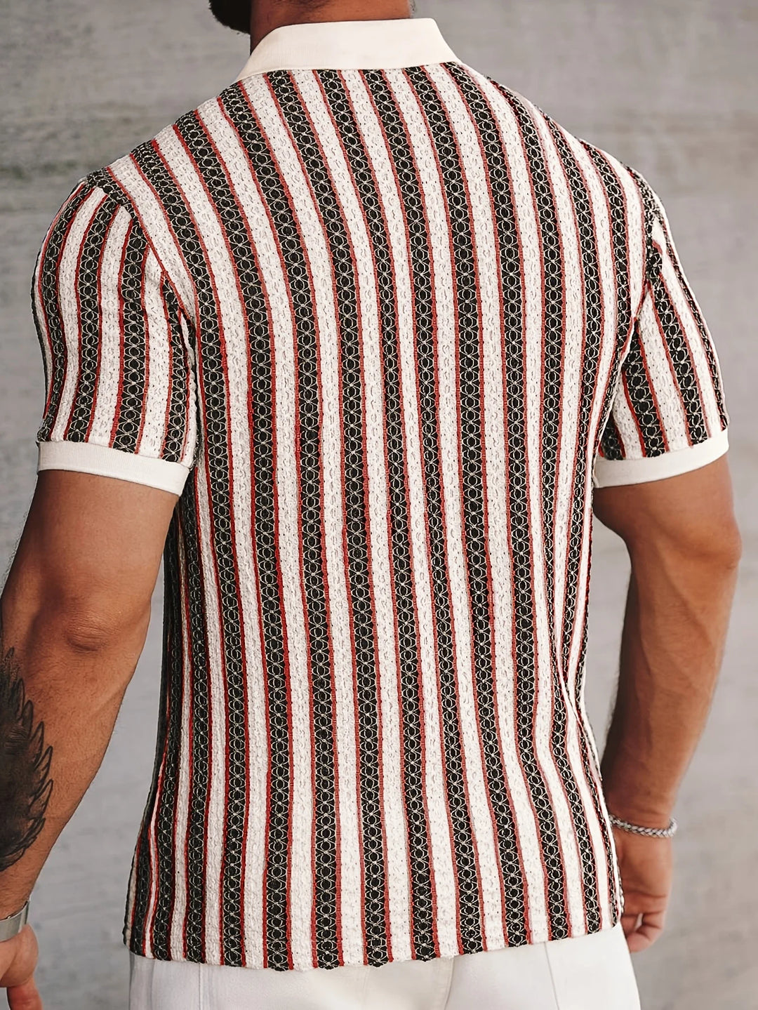 Declan Striped Ice Silk Polo