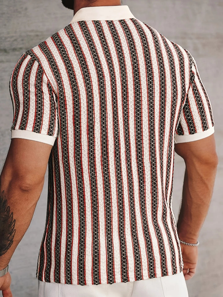 Declan Striped Ice Silk Polo