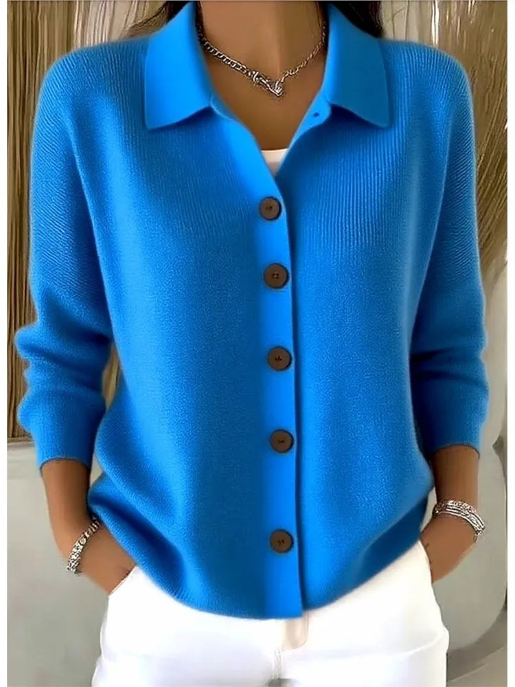 Genevieve Collared Knit Cardigan