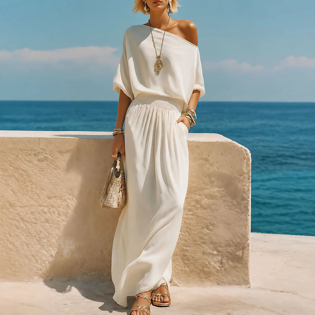 Keyla Off Shoulder Maxi Skirt Set