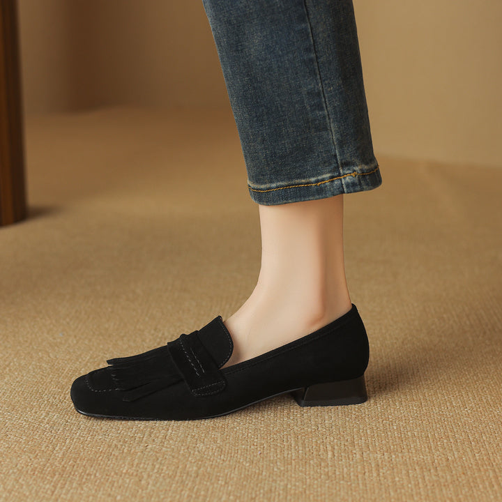 Sabrina Fringe Suede Loafers