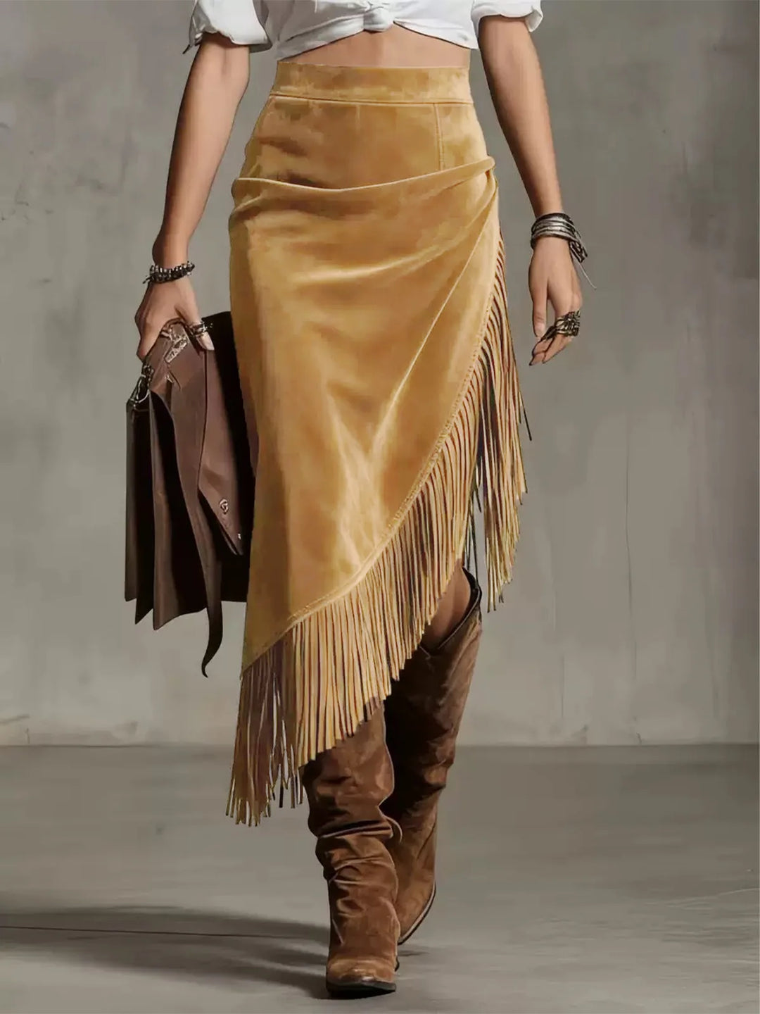 Sloane Retro Suede Midi Skirt