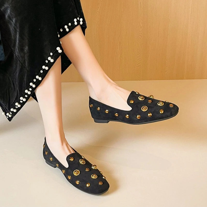 Reese Studded Suede Loafers