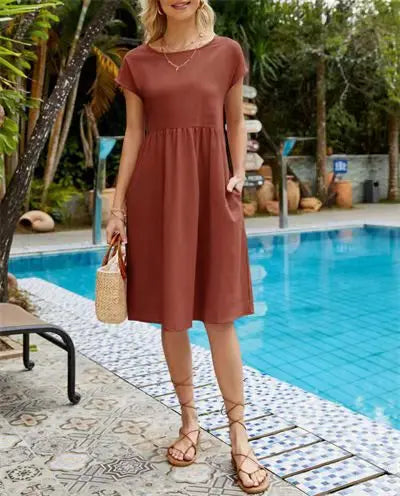 Savannah Linen Pocket Midi Dress