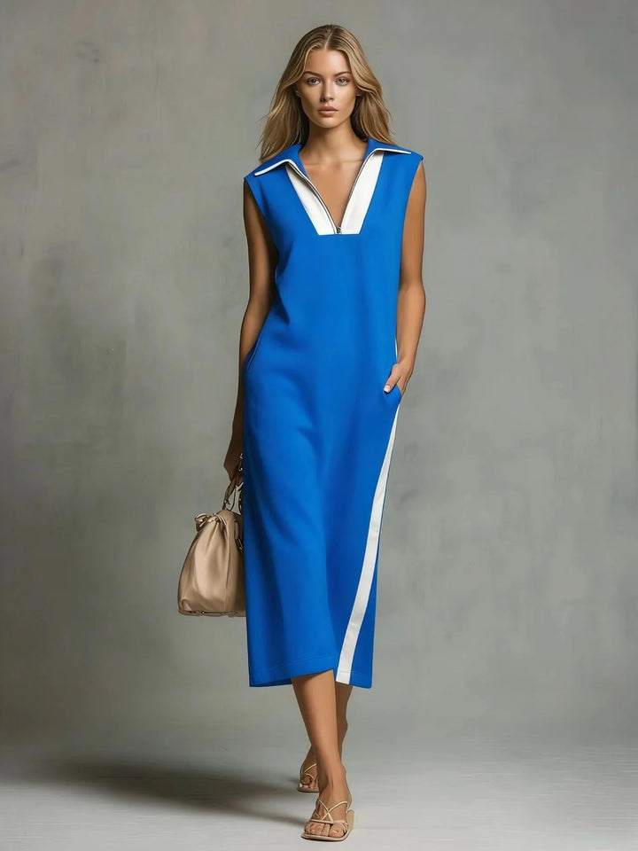 Avery Relaxed Fit Sleeveless Midi Shirt Dress