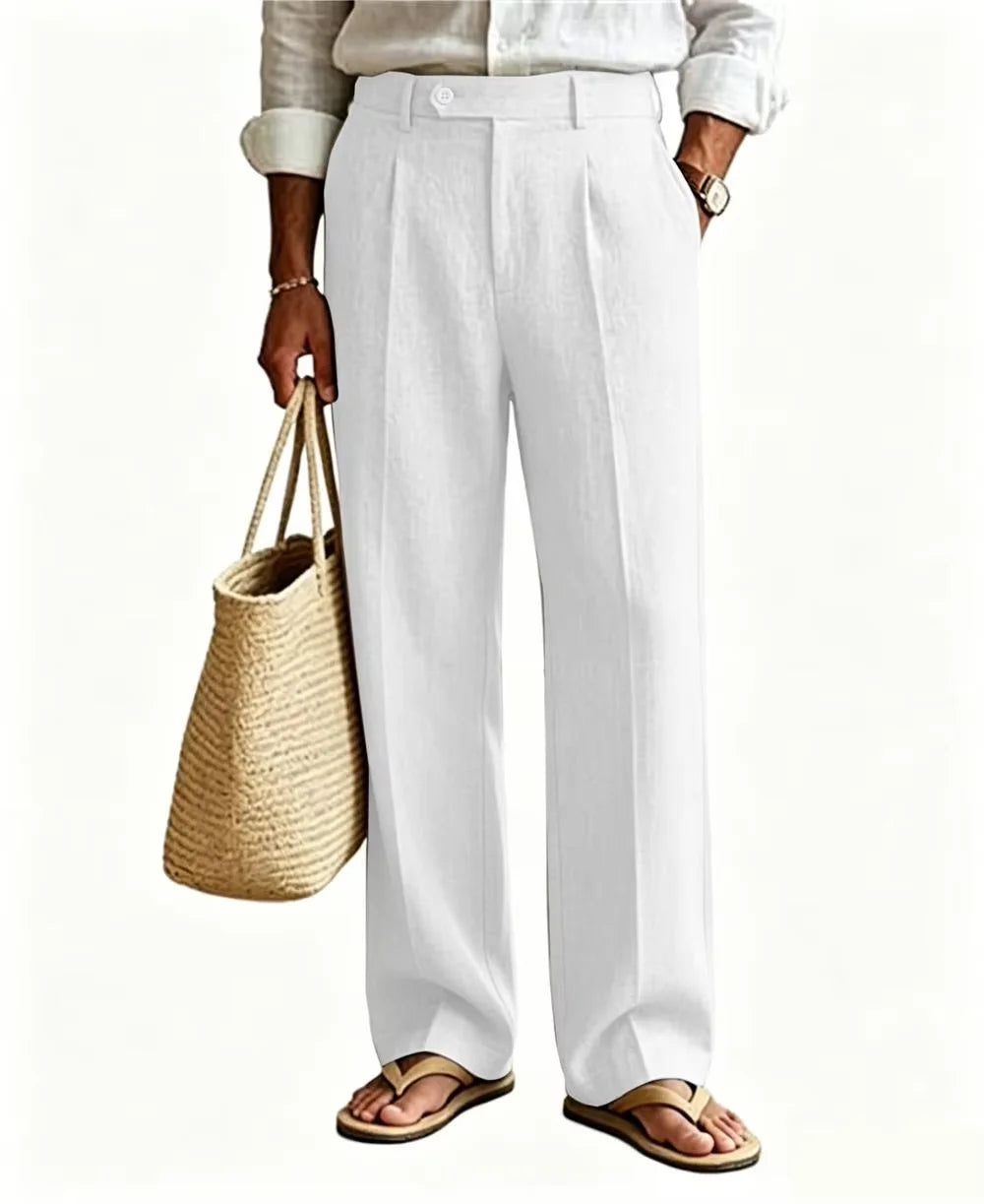 Wyatt Straight Leg Linen Trousers