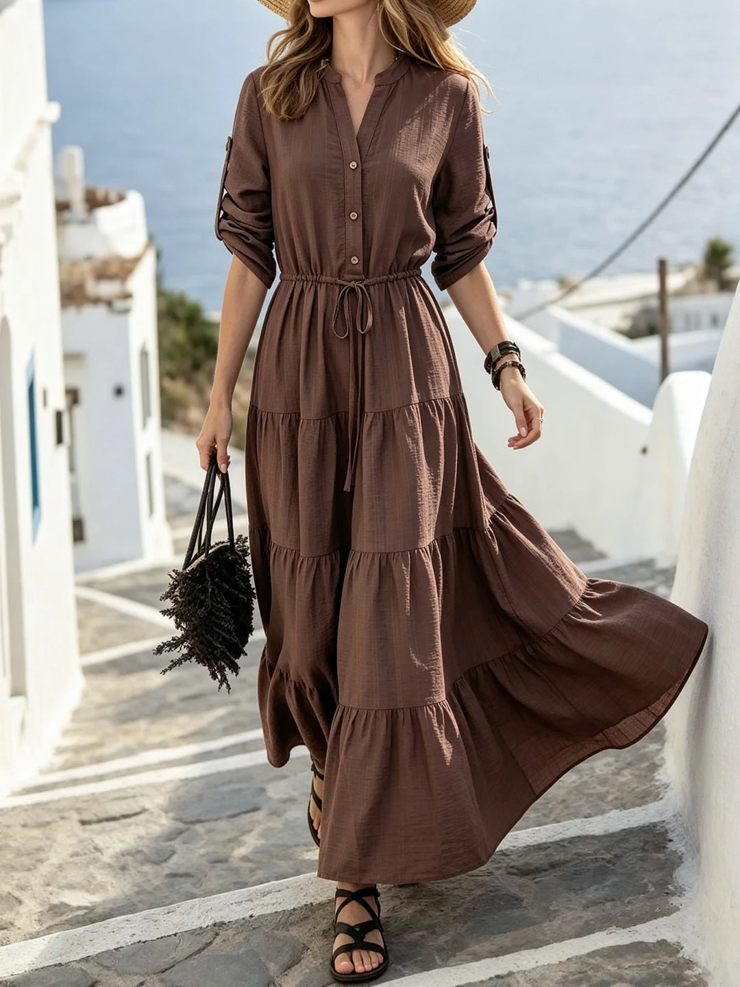 Nyla Tiered Shirt Maxi Dress