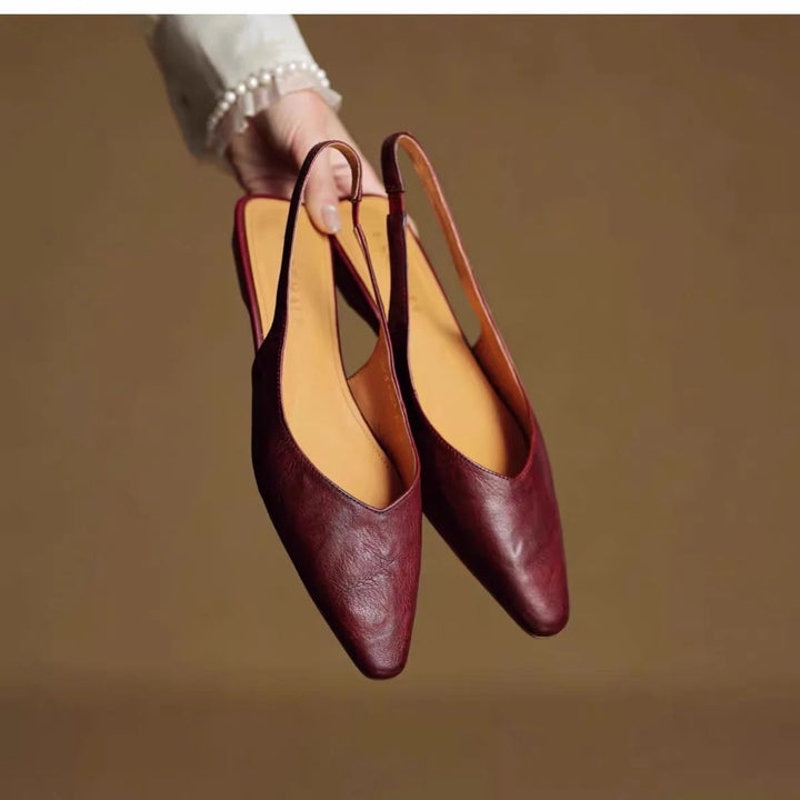 Celeste Genuine Leather Pointed Toe Flats