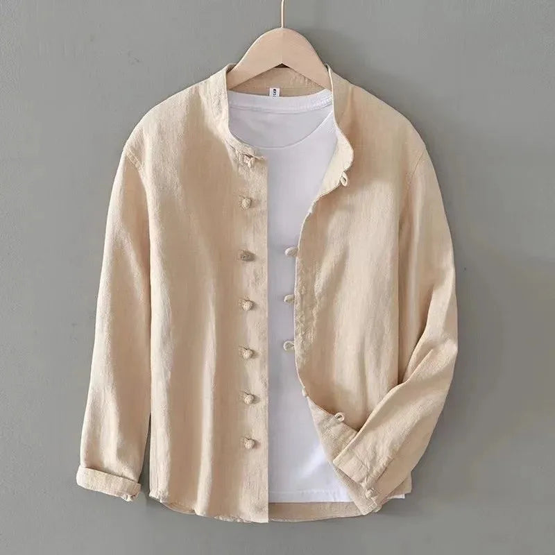 Ashton Henley Long Sleeve Linen Shirt
