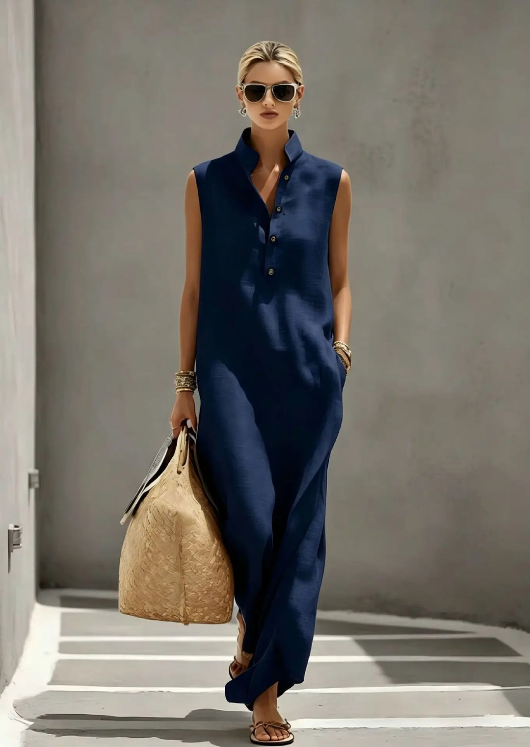 Willa Elegant Chic Linen Maxi Dress