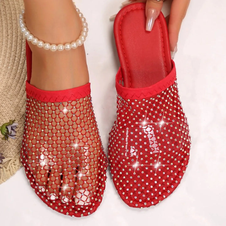 Aurora Crystal Flat Slides