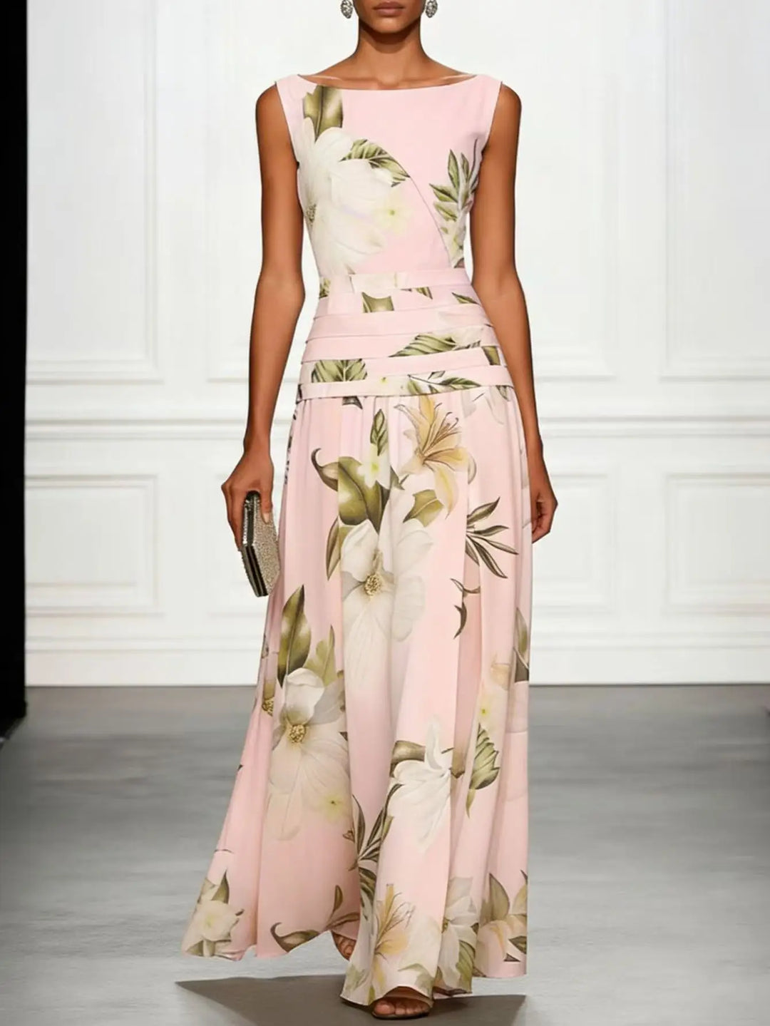 Aimee Floral Belted Maxi Dress