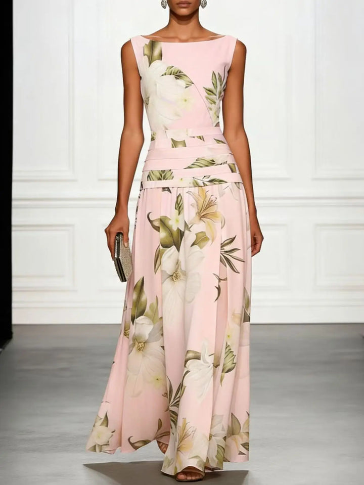 Aimee Floral Belted Maxi Dress