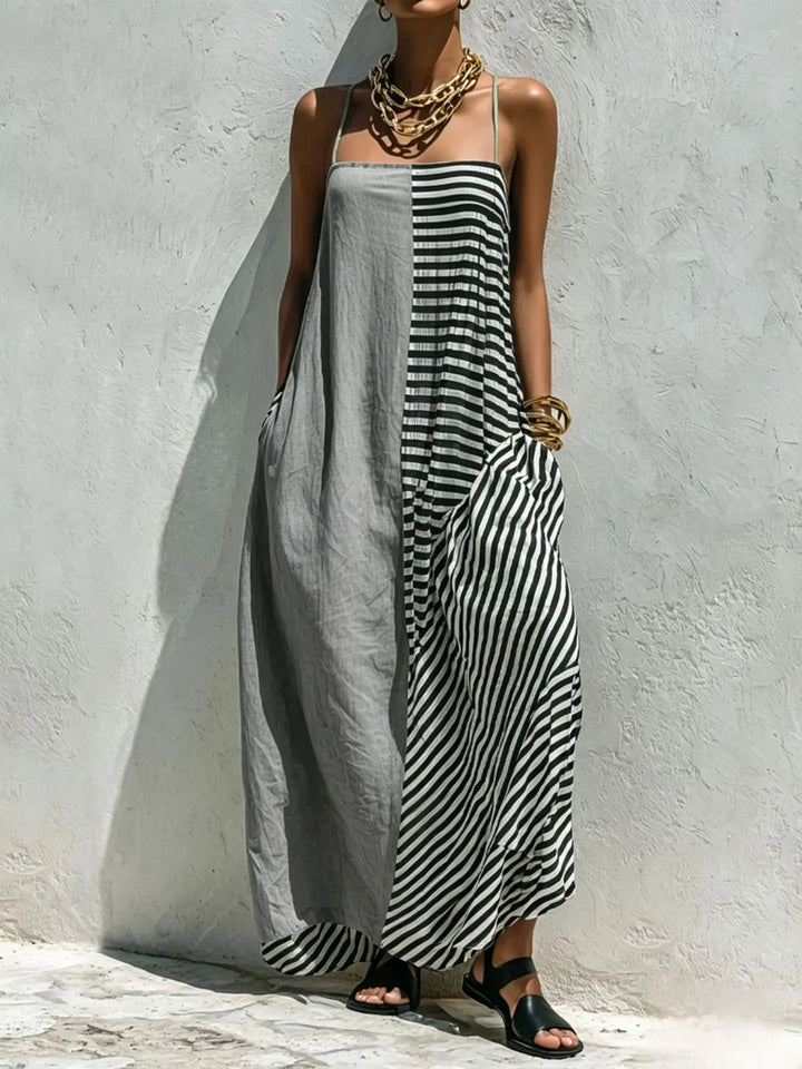 Liana Casual Striped Maxi Dress