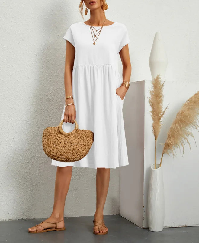 Savannah Linen Pocket Midi Dress