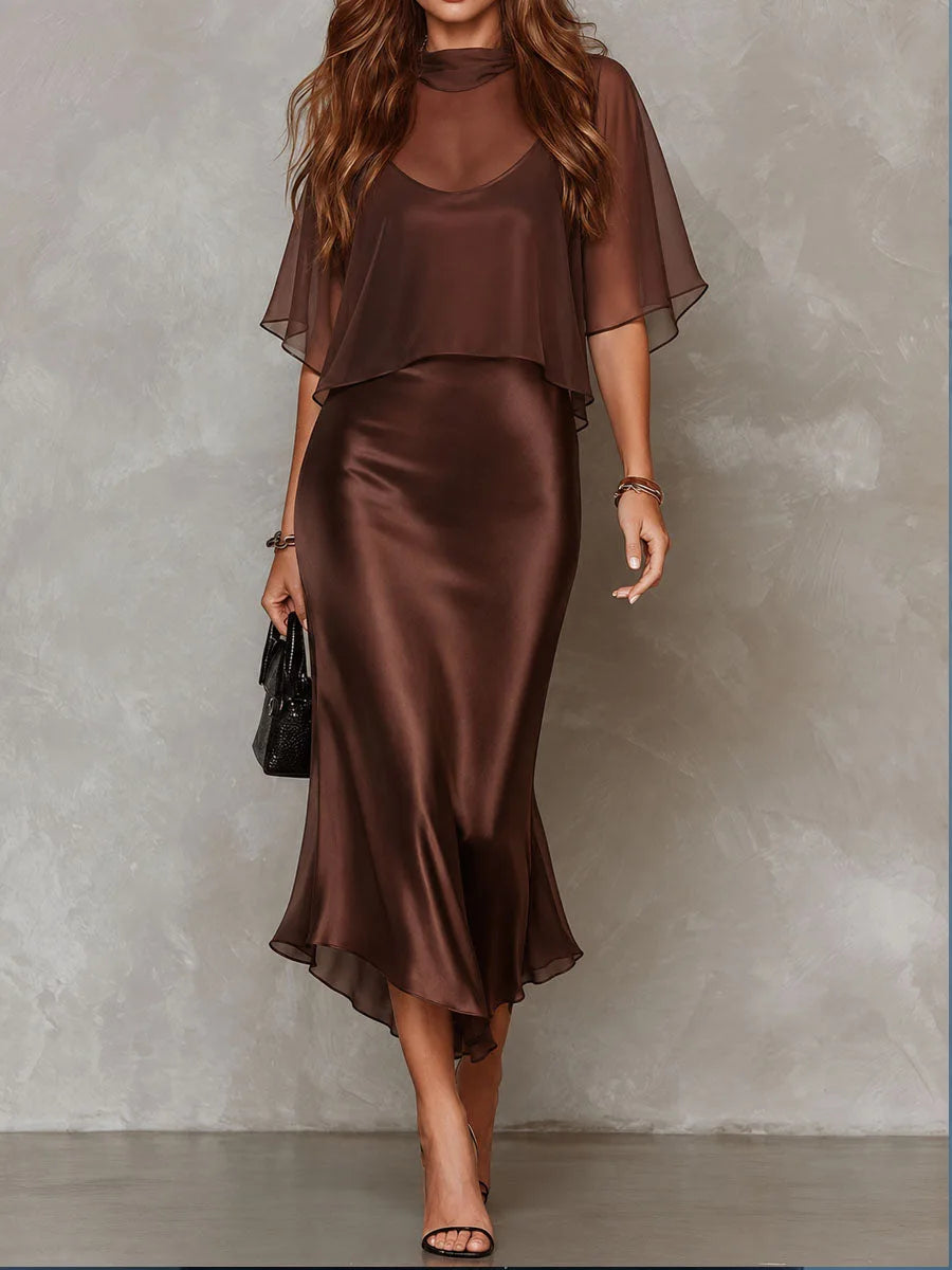 Valentina Satin Midi Dress Set