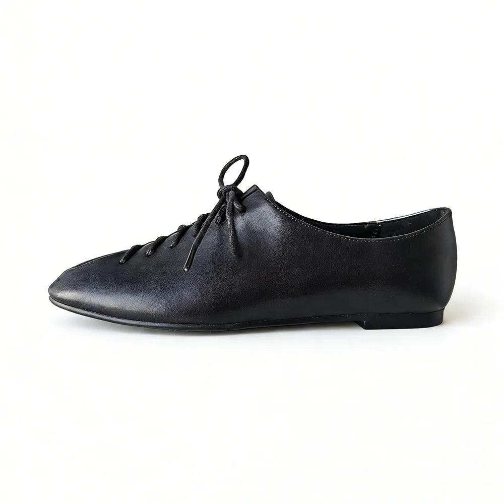 Madelyn Leather Lace Up Flats