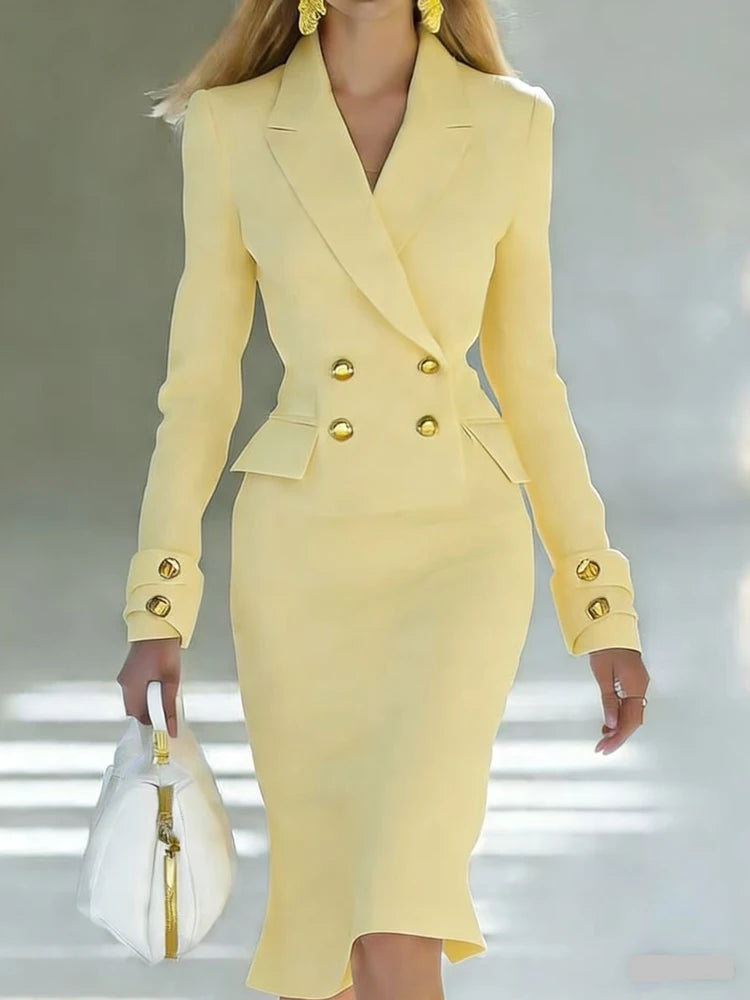 Florenda Tailored Office Midi Dress