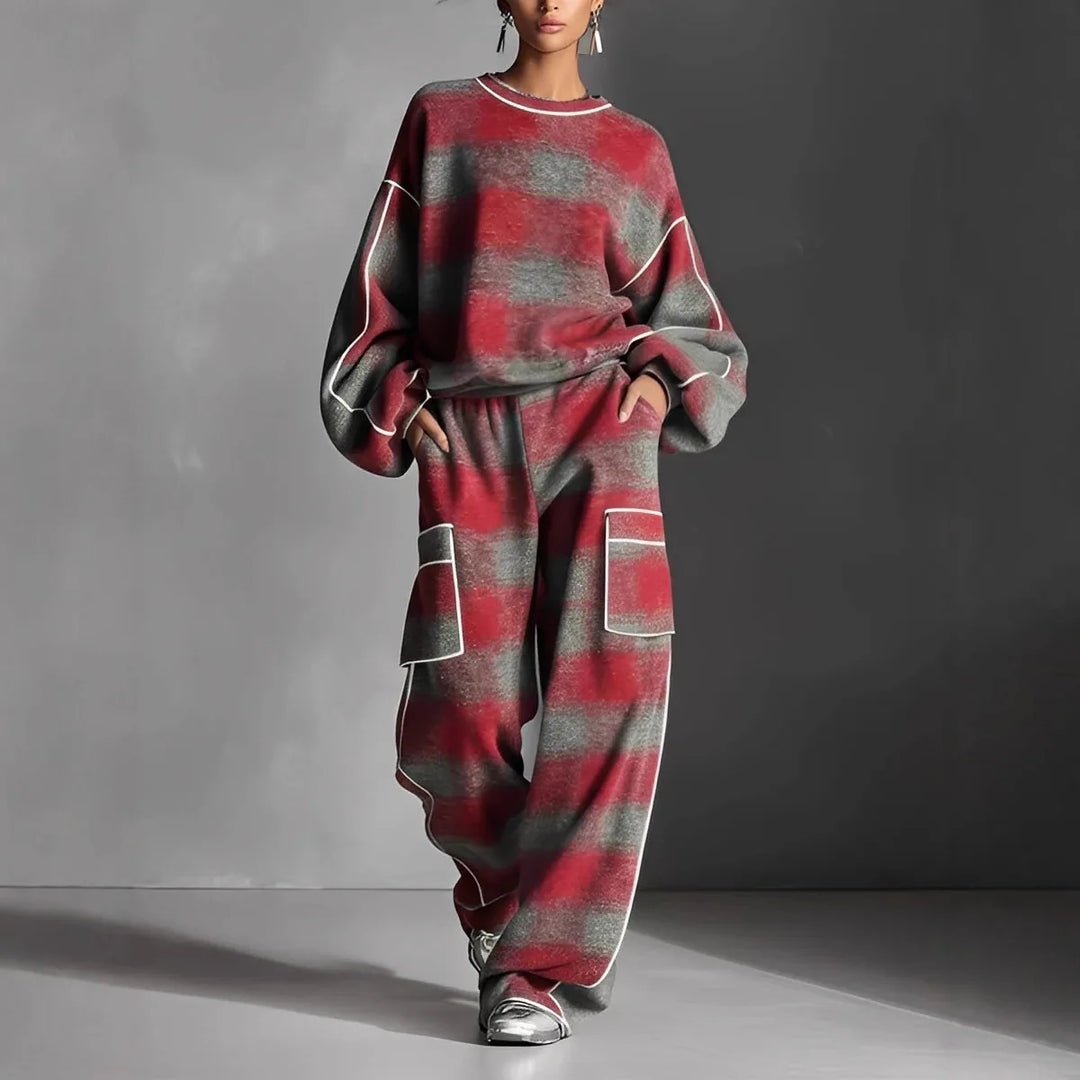 Emmeline Plaid Loose Two-Piece Set