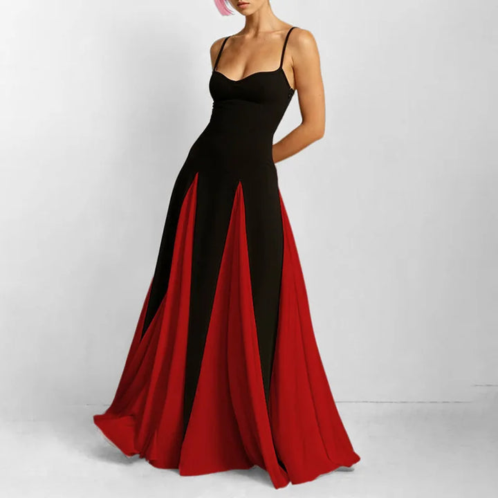 Estelle Elegant Flowing V Neck Maxi Dress