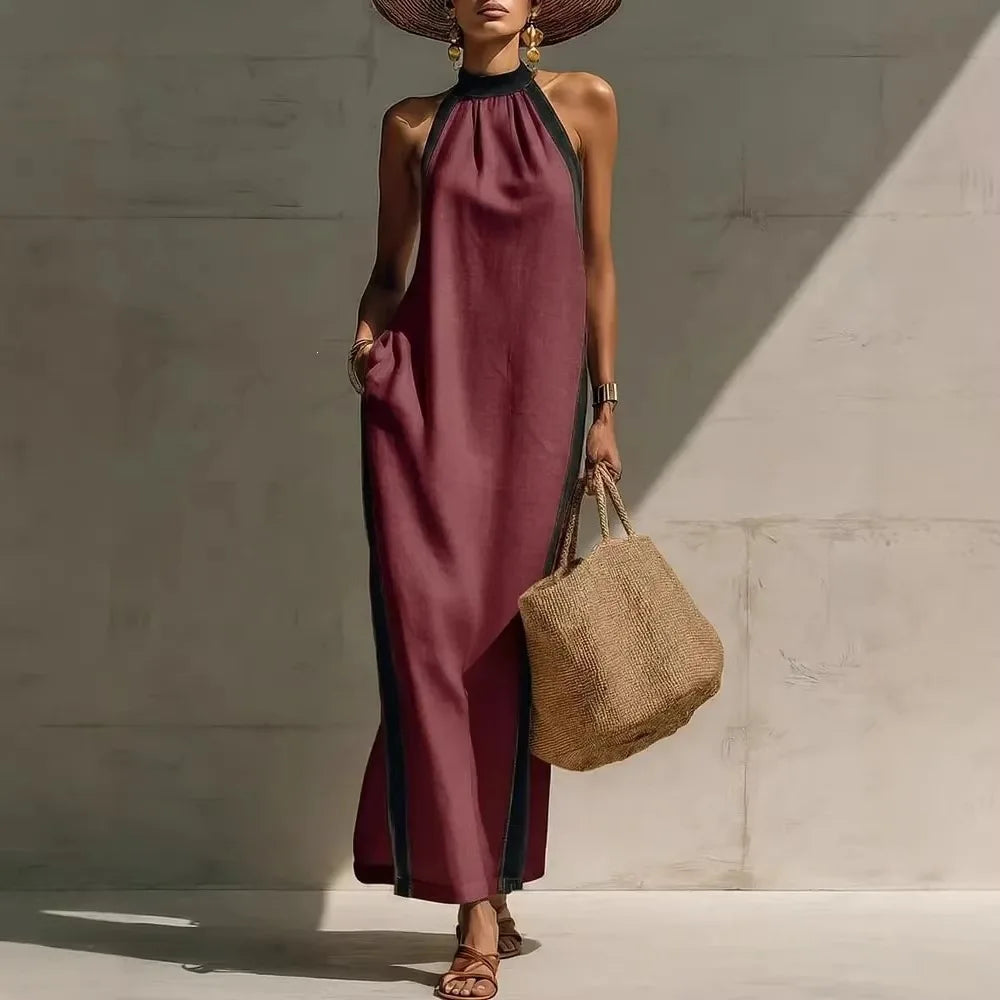 Sienna Casual Halter Maxi Dress