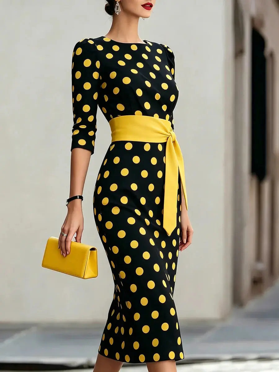 Genevieve Polka Dot Midi Dress