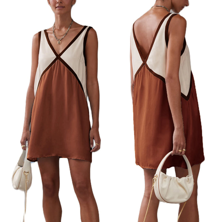 Megan Contrast V Neck Mini Dress
