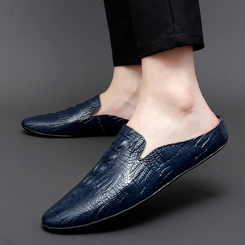 Lennon Crocodile Mule Loafers