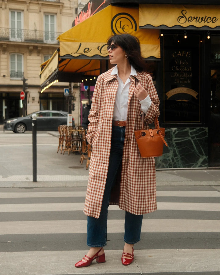 Marigold Gingham Trench Coat