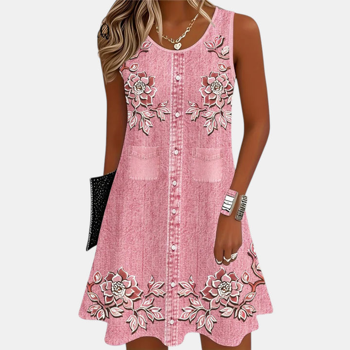 Maren Floral Print A-Line Mini Dress