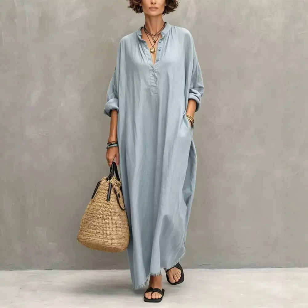 Amy Casual Maxi Shirt Dress