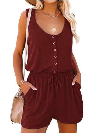 Madison Sleeveless Drawstring Romper